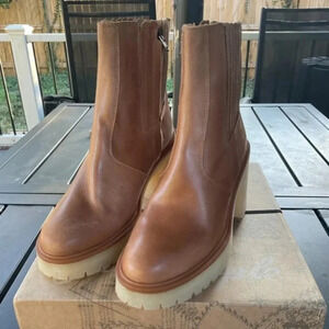 BNIB Free People James Chelsea Side Zip Boots Tan/Brown Woman’s Sz 8